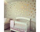 Gold Polka Dots Spots Wall Sticker for Nursery and Home